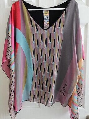 Volt Design 4 Kimono colorful Top lined Art To Wear Designer